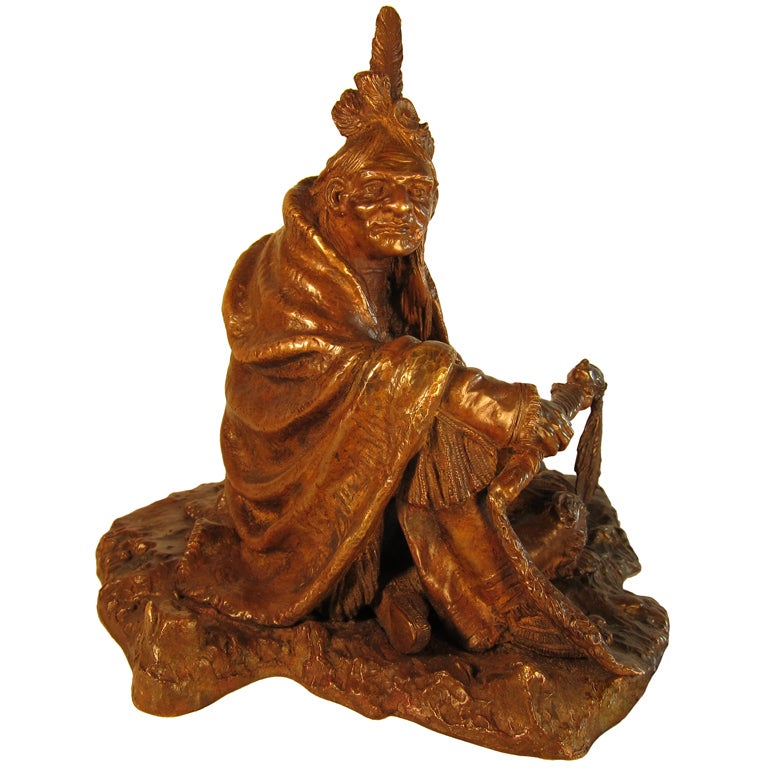 Seated Indian Bronze by C. Kauba