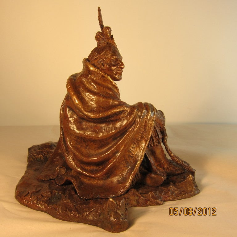 Seated Indian Bronze by C. Kauba In Excellent Condition In Bronx, NY