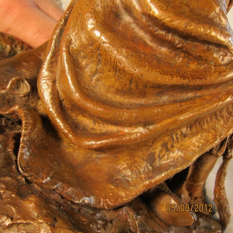 20th Century Seated Indian Bronze by C. Kauba