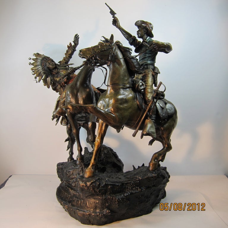 This is a multi figure action bronze representing the 