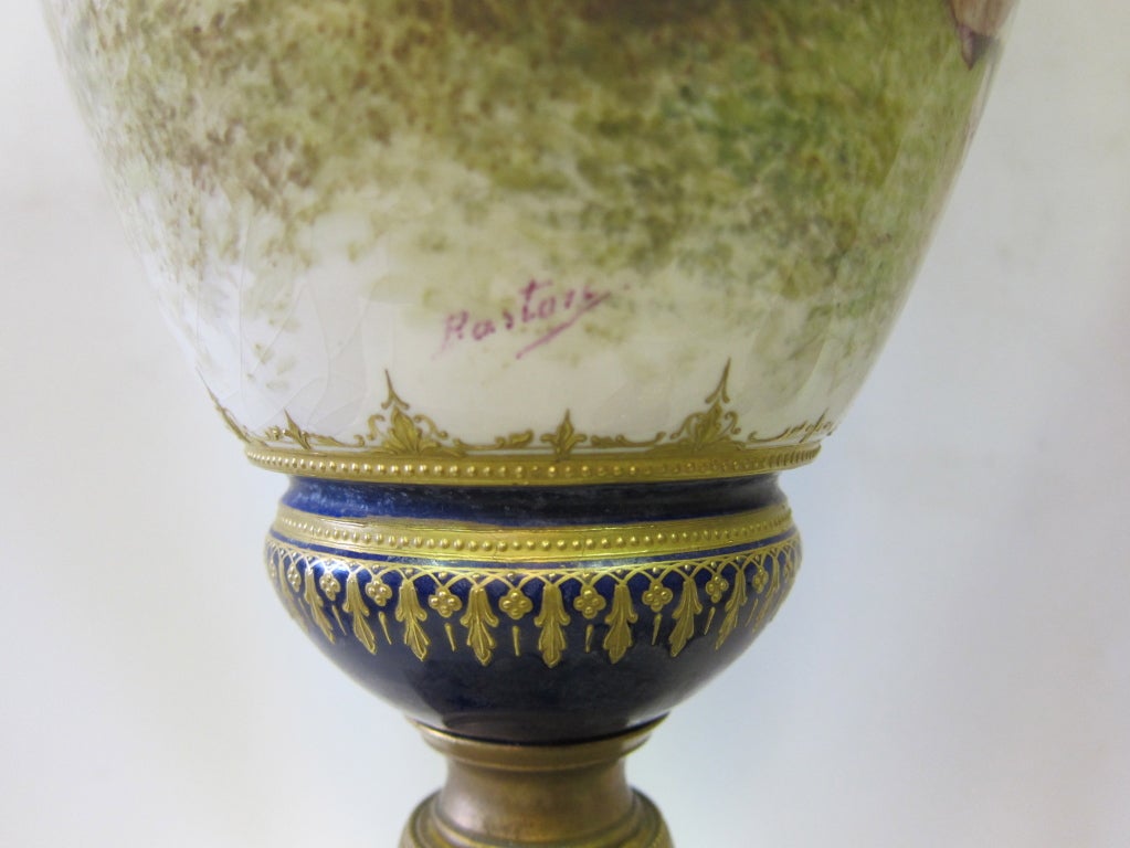 Vintage Sevres Urns, artist signed For Sale 3