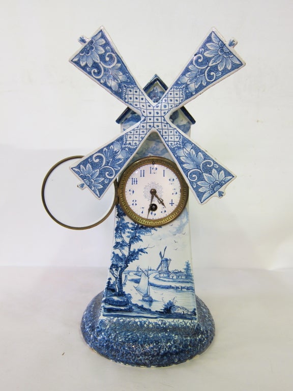 European Pottery Clock For Sale 3
