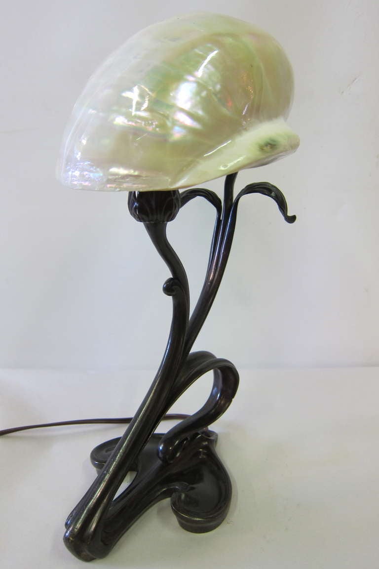 20th Century Art Nouveau Shell Lamp