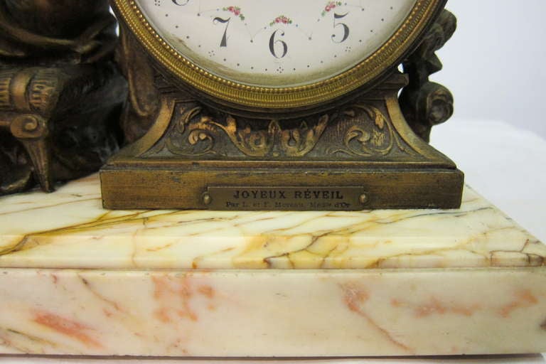 Art Nouveau Figural Mantel Clock In Excellent Condition For Sale In Bronx, NY