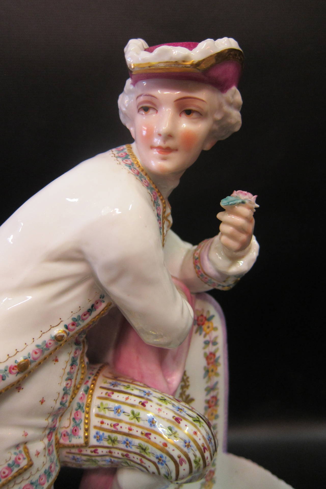 Rococo Large 19th century porcelain Figural Salt Cellars For Sale