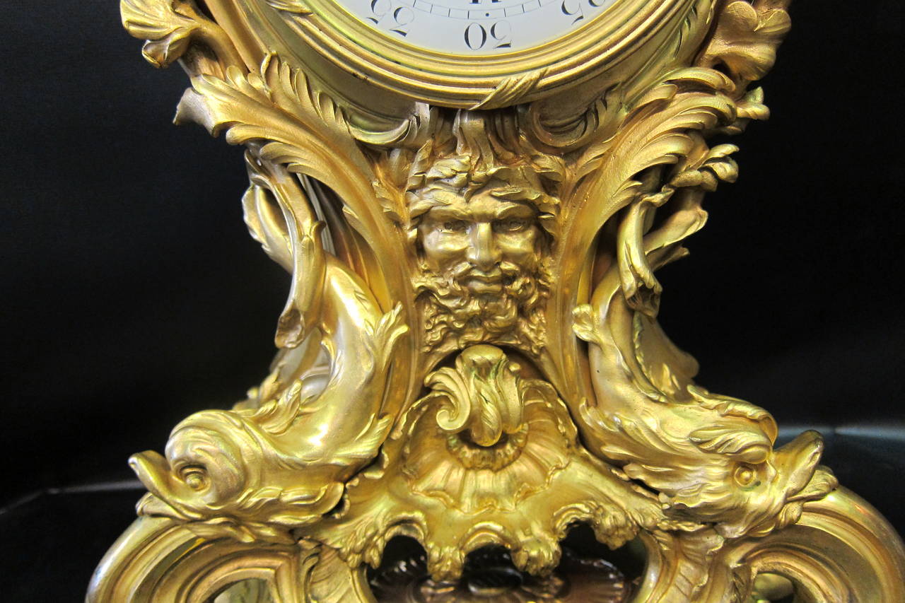 French E. Colin Bronze Clock Ensemble For Sale