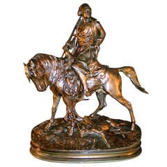 Bronze Equestrian Sculpture, P.j. Mene