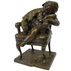 Antique Bronze Seated Child
