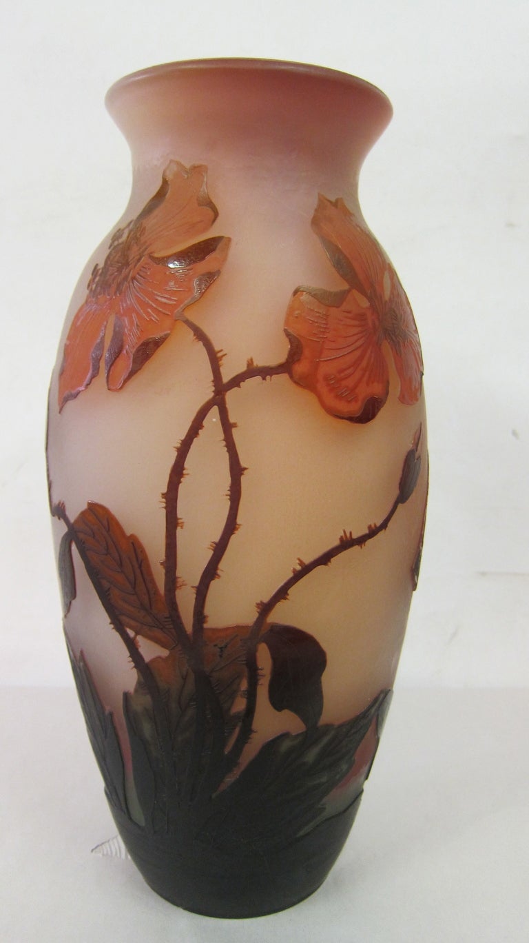 Large Vintage Arsall Cameo Glass Vase