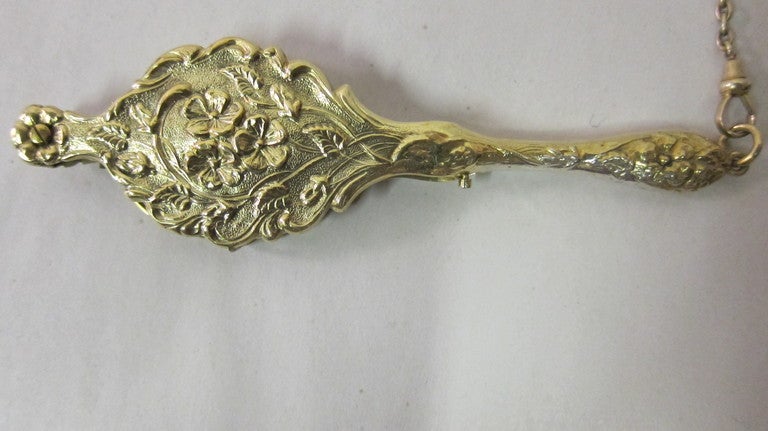 Vintage Gilded Silver Art Nouveau Chatelaine, circa 1895 In Good Condition In Bronx, NY