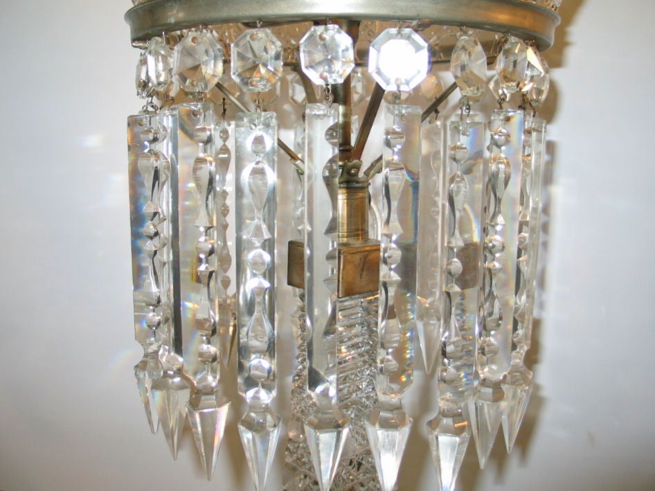 20th Century Cut Glass Lamp, American For Sale
