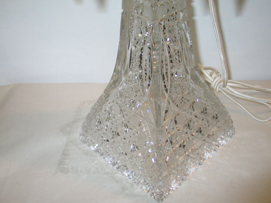 Cut Glass Lamp, American For Sale 1