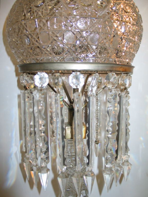 Cut Glass Lamp, American For Sale 3
