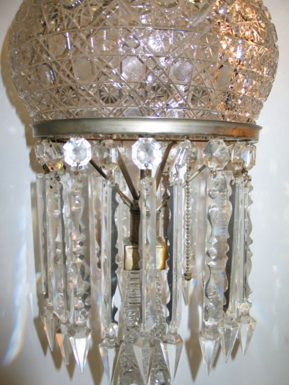 Cut Glass Lamp, American For Sale 4