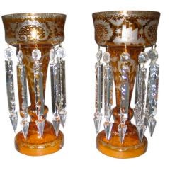 Antique Two Bohemian Crystal Lustres