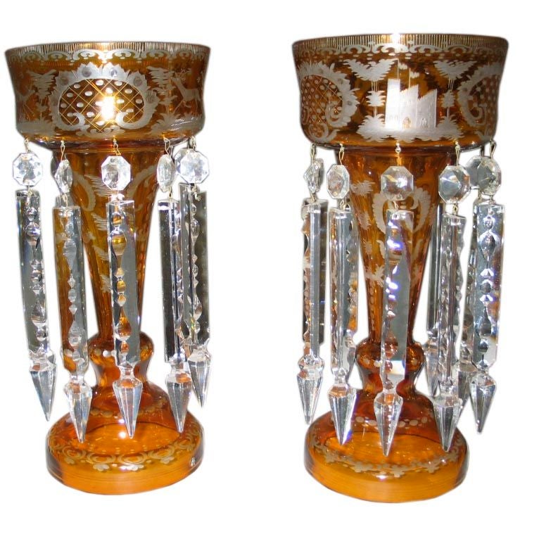 Two Bohemian Crystal Lustres For Sale