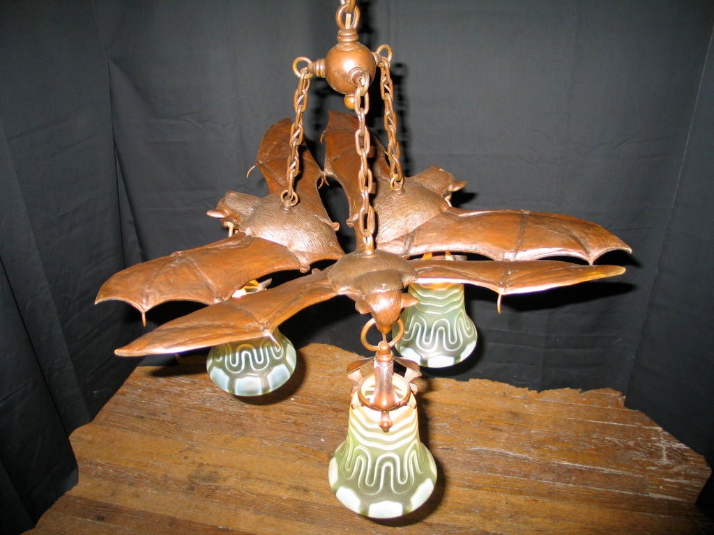 austrian bronze bat chandelier
