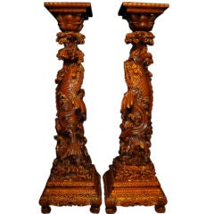 FABULOUS JAPANESE CARVED PEDESTALS