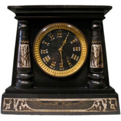 Antique Egyptian Revival Mantle Clock