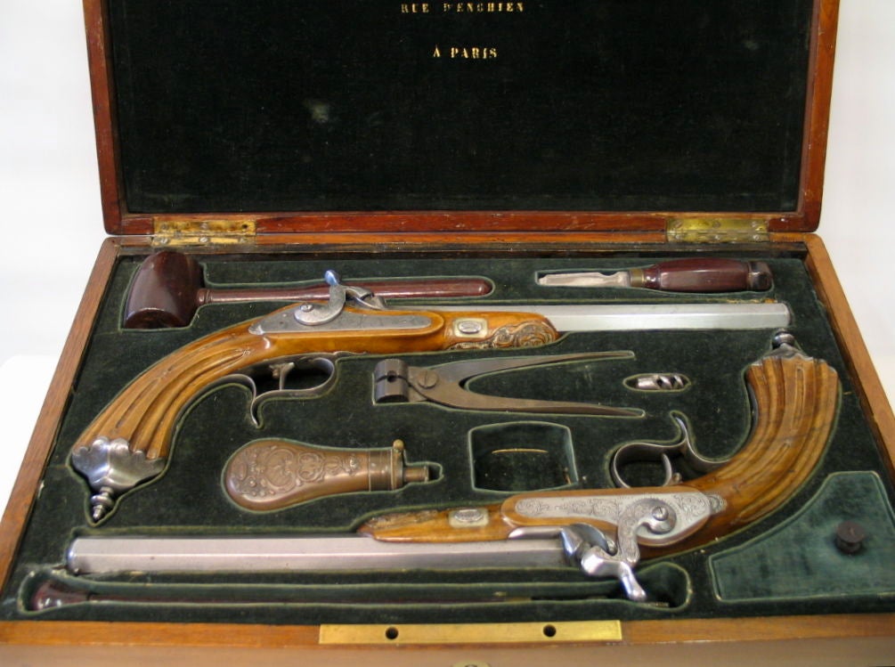 19th Century Early 19th century French dueling pistols