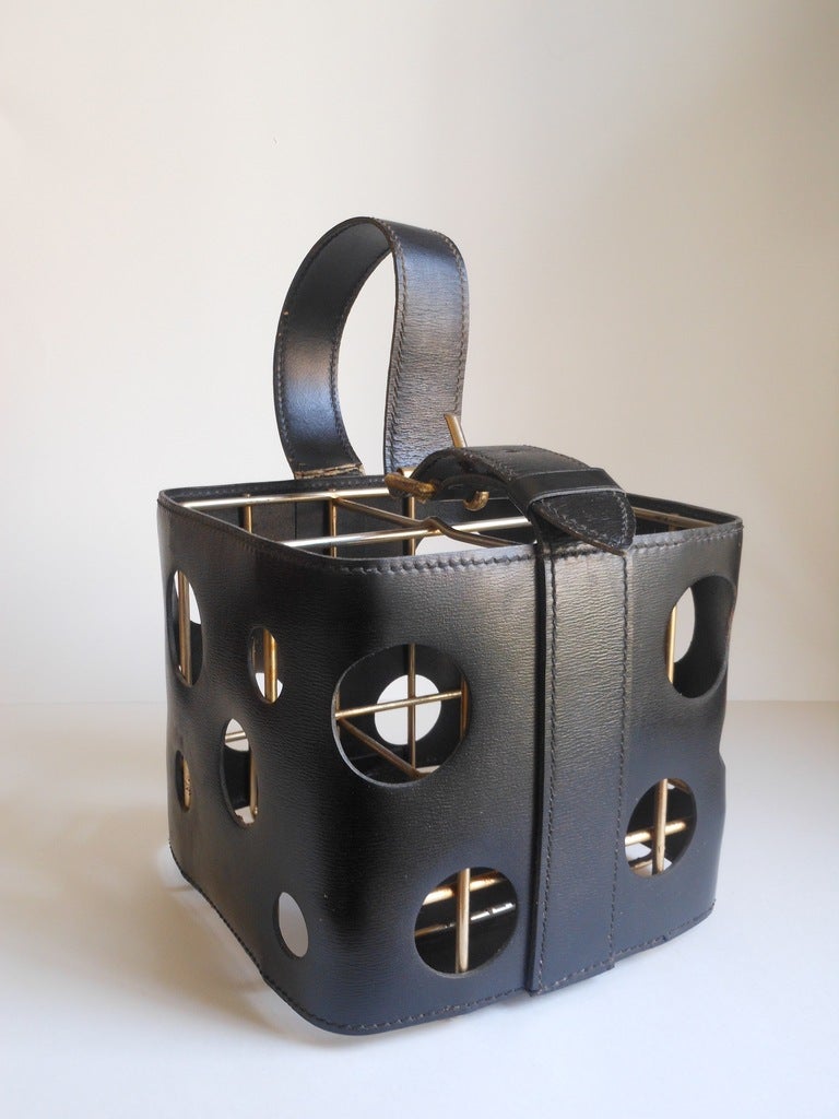 Jacques Adnet Wine Caddy/Bottle Holder