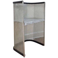 Unique Perforated Aluminum French Chair In The Style of Mathieu Mategot