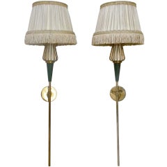 Pair of Vintage French Sconces With Shades
