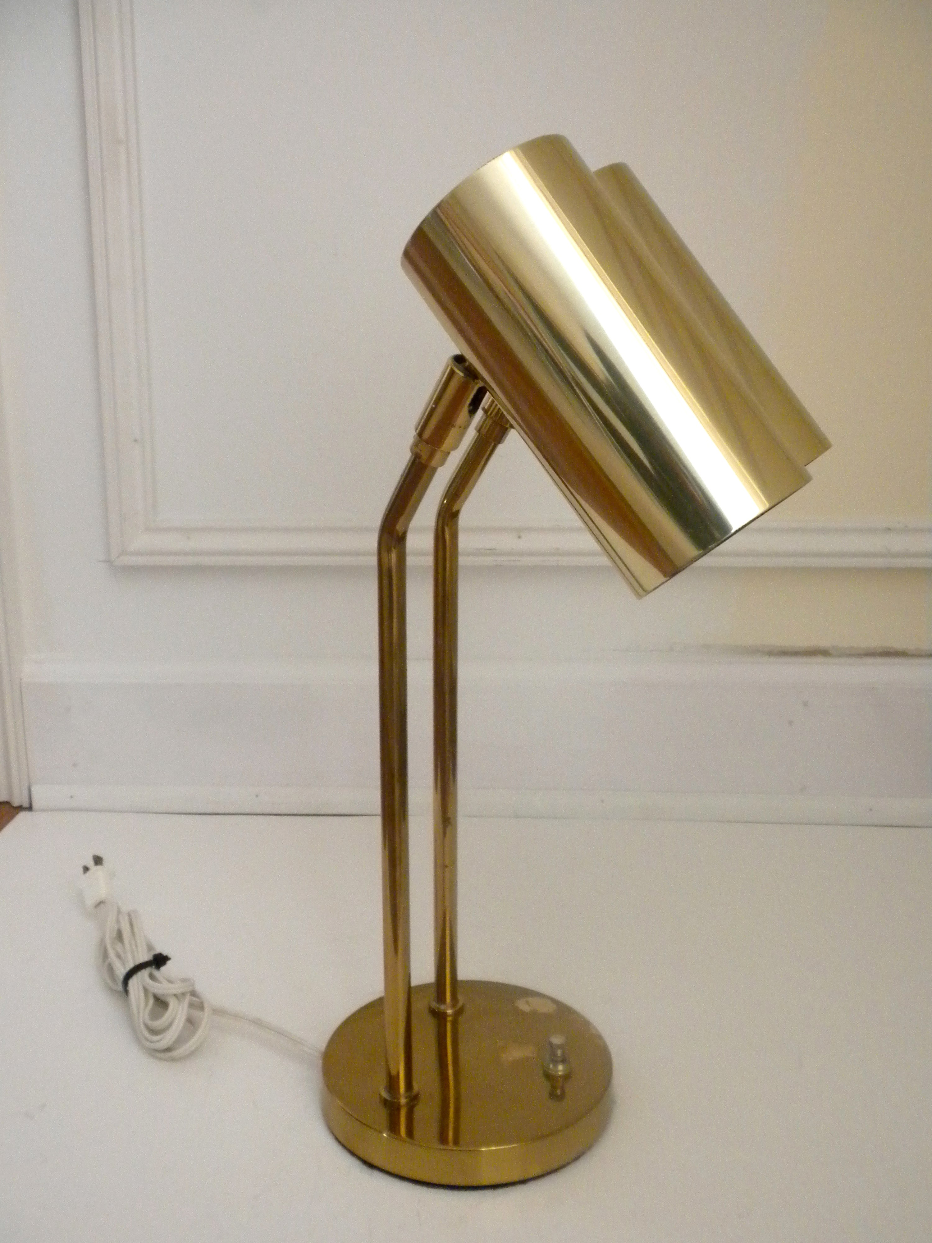 Koch & Lowy Double Arm Desk Lamp For Sale