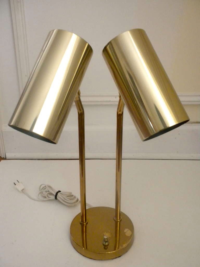 Koch & Lowy Double Arm Desk Lamp In Good Condition For Sale In Brambleton, VA