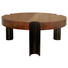 Vintage Burled Wood and Lacquer Coffee Table