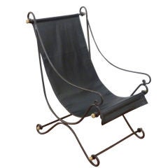 Maison Jansen Style Campaign Lounge Chair