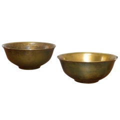 Pair of Small Bronze Bowls by Just Andersen, Signed