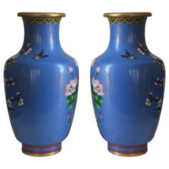Pair Large Cloisonne Vases