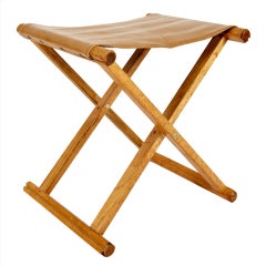 Vintage French Leather Stool