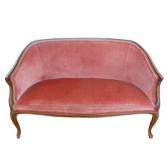 Vintage Dusty Rose Velvet Settee