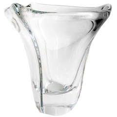 Daum Crystal Vase, Signed
