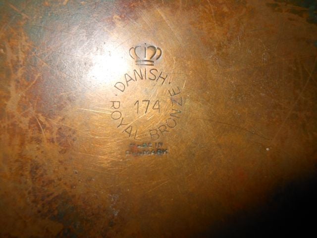 Danish Royal Bronze Art Noveau Dish For Sale 1