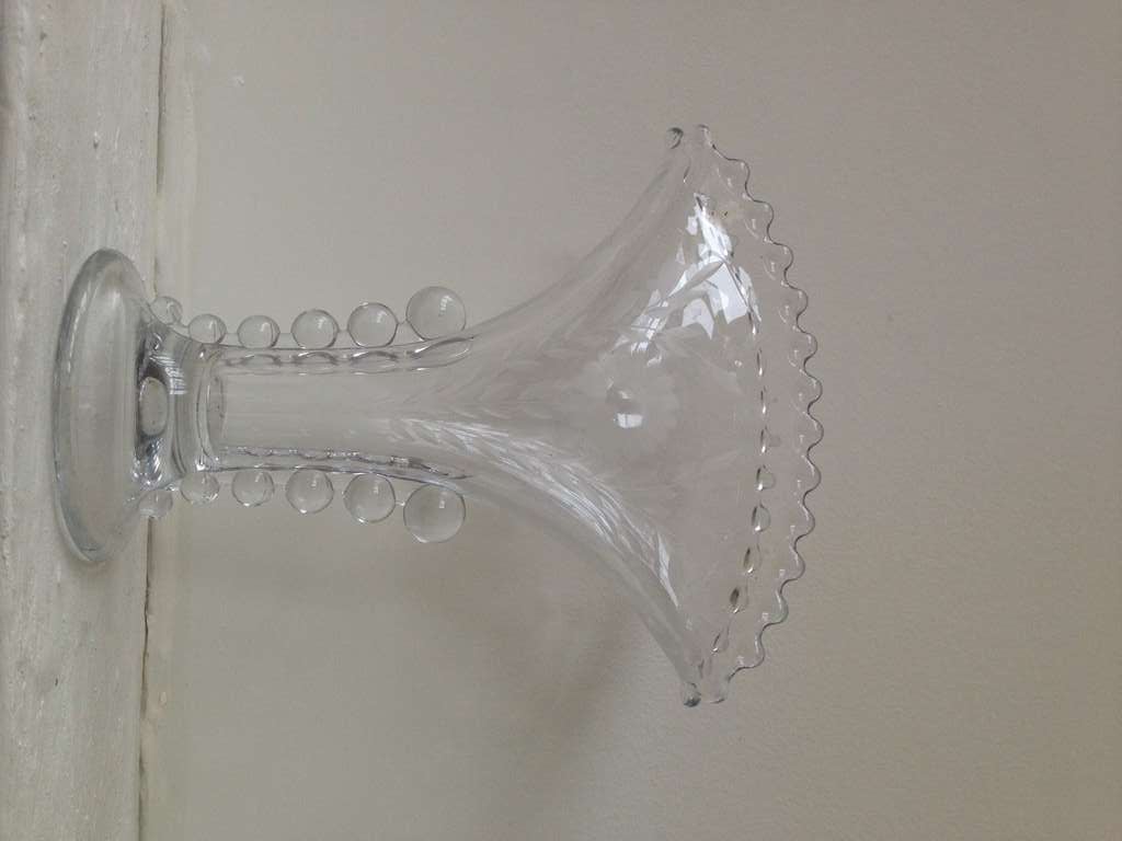 Etched and Fluted Glass Vase