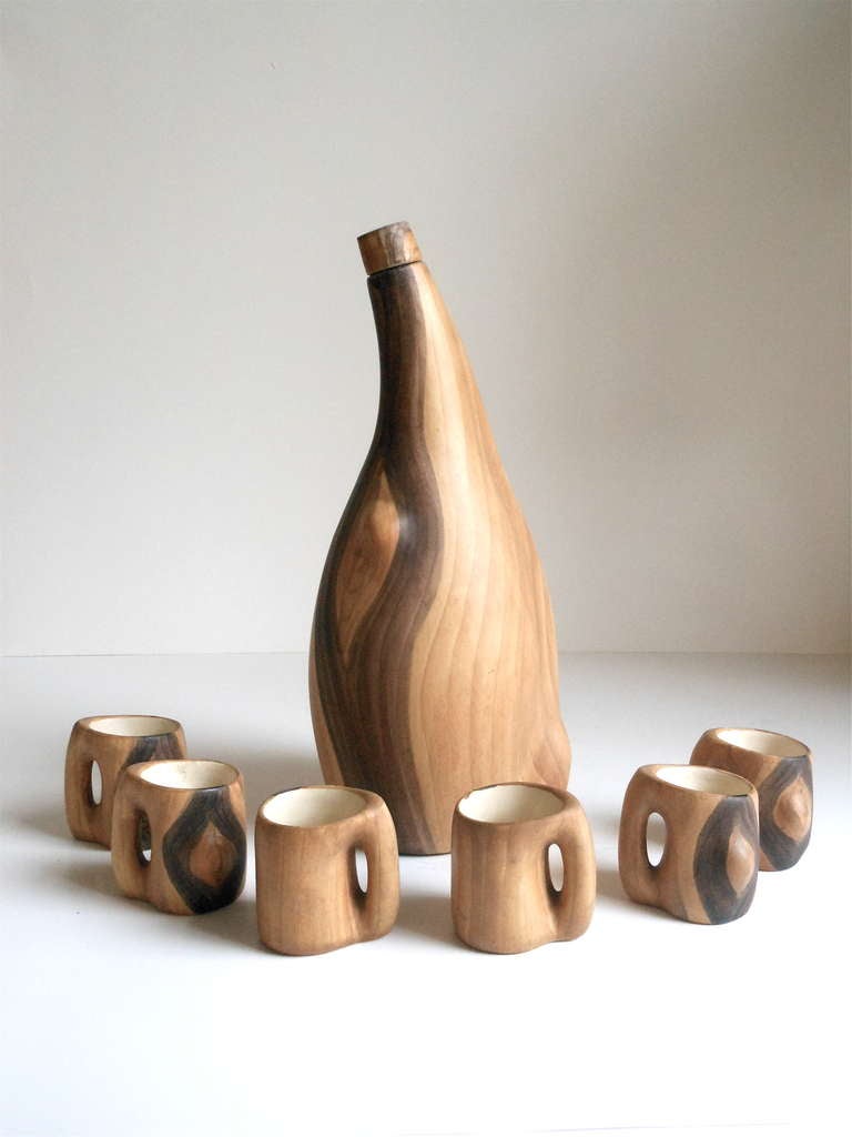 Grandjean Jourdan Faux Bois Ceramic Liquor Service