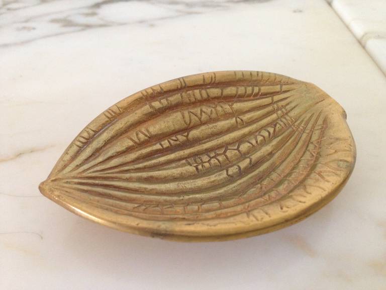 Line Vautrin Feuille Bronze Doré Tray