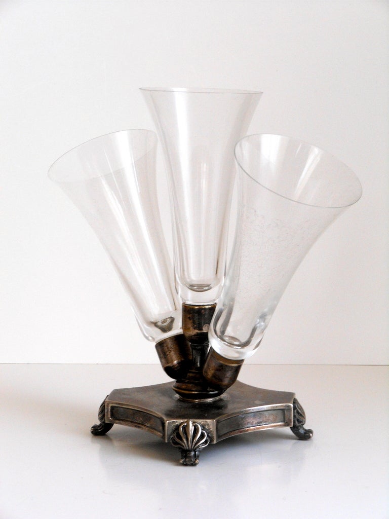 Vintage German Triple Vase