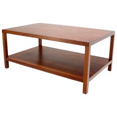 Table basse de style Parson moderne du milieu du siècle dernier avec étagère inférieure