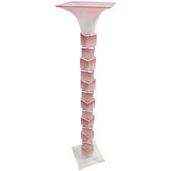 Mid-Century Modern Lucite and Pink Acrylic Large Floor Lamp