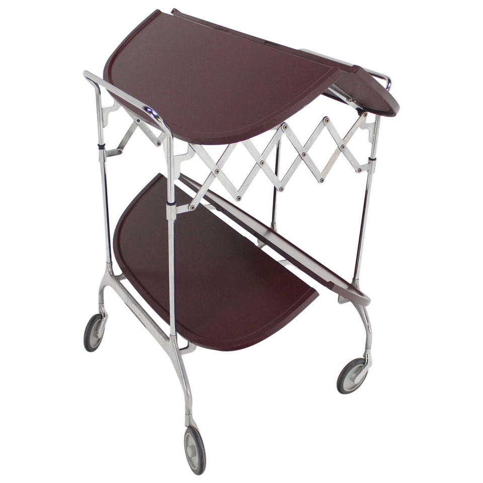 MidCentury Modern Folding Serving Cart by Cartel For Sale at 1stDibs cartel carts, folding