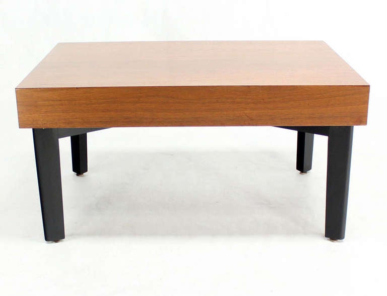 George Nelson Mid-Century Modern Walnut Coffee or Side Table with Pull-Out Trays 5