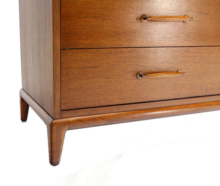 Mid-Century Modern Walnut Long Dresser by Henredon 1