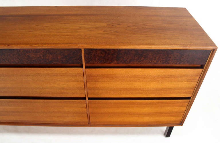 Lacquered Danish Mid Century Modern Walnut Long Dresser Credenza by John Stuart