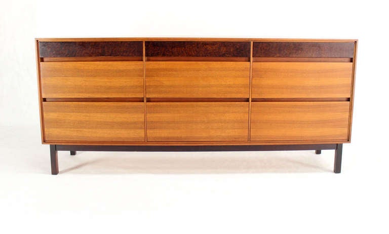 Danish Mid Century Modern Walnut Long Dresser Credenza by John Stuart 3