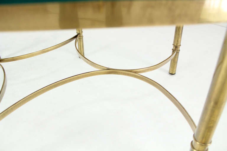 brass and glass oval coffee table