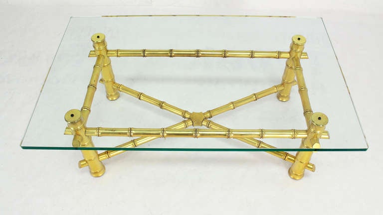 Mid-Century Modern Gilt Faux Bamboo Base 3/4